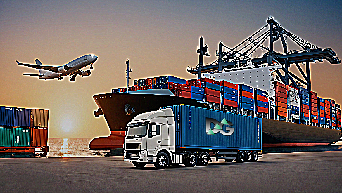 Sunset at the Shipping Port High-Resolution Photograph of a Whit